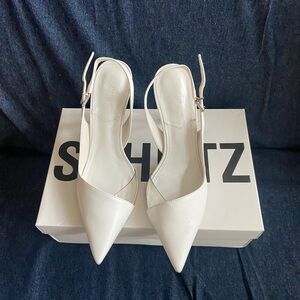 Nordstrom Women's Elegant White Slingback Heels